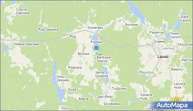 mapa Bartkowa Stajnia, Bartkowa Stajnia na mapie Targeo